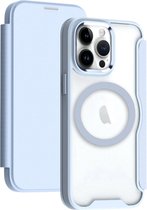 Portemonnee Hoesje Geschikt voor Apple iPhone 15 Pro | Compatibel met MagSafe | Wallet Book Case met Magneet | Beschermhoes met Pasjeshouder | Blauw