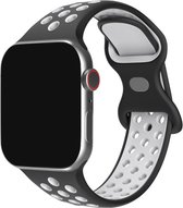 Innerlight® Sport+ - Zwart/Wit - 38/40/41mm - OneSize - Siliconen bandje geschikt voor Apple Watch - Geschikt als Apple watch bandje voor Series 1/2/3/4/5/6/7/8/9/SE