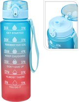 Motivatie Waterfles - Drinkfles 1 liter - Waterfles met tijdmarkering - BPA Vrij