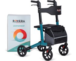 Rovera Mobility® Easy Lichtgewicht Rollator - Lichtgewicht en Opvouwbaar - Kwaliteitsrollator - Incl. Luxe, Stijlvolle Rollatortas en Brede Gewatteerde Rugsteun en Zitting - Binnen en Buiten - Rovera Groen