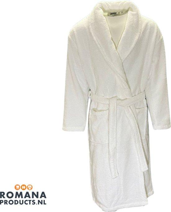 Peignoir de bain | Velvet | Haute qualité | Très luxueux | Robe de chambre | Merveilleusement chaud | Polaire super douce | Intérieur en coton | Blanc | L