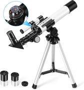Télescope astronomique pour enfants, télescope avec viseur, boussole et télescope réfracteur trépied pour enfants et débutants