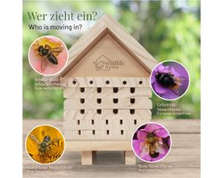 Wildlife Home - Solitaire Bijenkast - Hout - Om neer te zetten of op te hangen - Reeds volledig gemonteerd