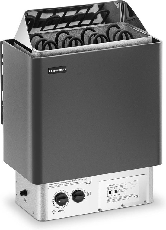 Uniprodo Saunakachel - 6 kW - 30 tot 110 ° C - incl. bedieningspaneel - Uniprodo