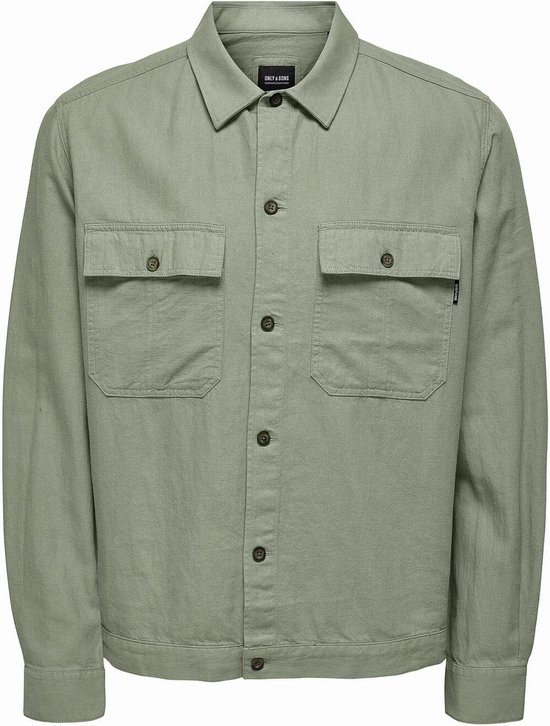 Only & Sons Camicia Uomo Onsluke | Lino Per Estate | Collo Kent | Maniche Arrotolabili | Look Casual - 2