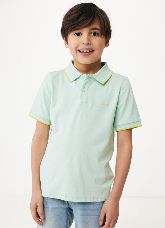 Basic Polo With Tipping Jongens - Pastel Green - Maat 98-104