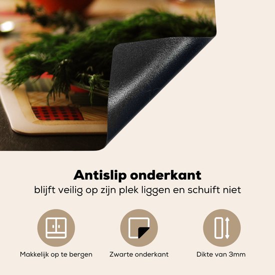 KitchenYeah® Inductie beschermer 81x52 cm - Lekkere rode wijn met groenten - Kookplaataccessoires - Afdekplaat voor kookplaat - Inductiebeschermer - Inductiemat - Inductieplaat mat