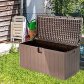 Opbergbox tuinkussenbox waterdicht - Tuinkussenbox waterdicht - Kussenbox voor buiten - 127 5 x 61 5 x 64 cm - Bruin