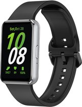 Strap-it Smartwatch siliconen bandje met gesp - geschikt voor Samsung Galaxy Fit 3 (zwart)