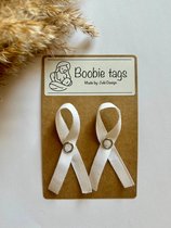 Julé Design Boobie tags / borstvoedingslintje wit