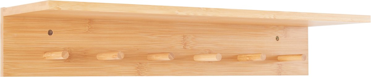 Wandkapstok Fjord met 1 plank 58,5x16,5x10 bamboe