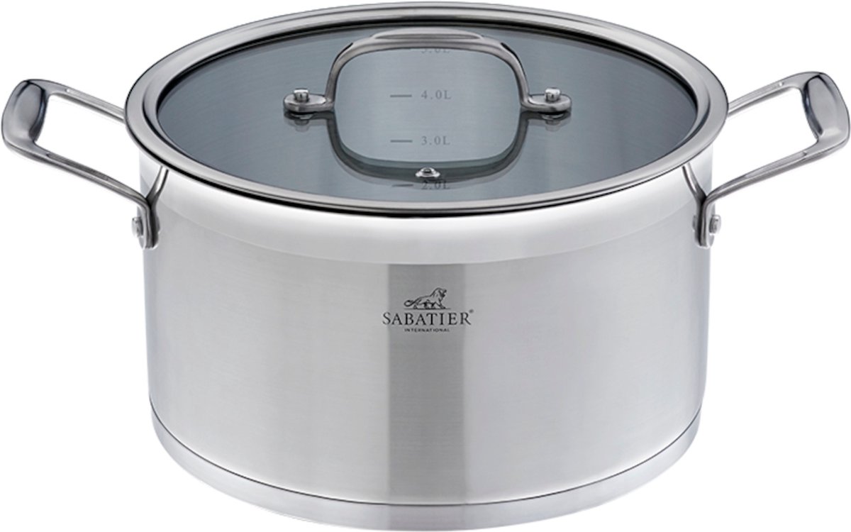 Chef Cuisine - Sabatier - Kookpan - Braadpan - Edelstaal - Zilver - 24 cm Diameter - 5.6 Liter