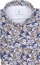 Blue Industry - Short Sleeve Overhemd Print Donkerblauw - Heren - Maat 40 - Slim-fit