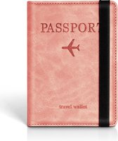 Paspoort hoesje - Paspoorthouder - Paspoort cover - RFID - Kunstleer - Roze