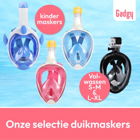 Gadgy Snorkelmasker voor kinderen - Snorkelset Blauw - Full Face Duikmasker Kind - Duikbril met Snorkel - Snorkelen en duiken in 2024 - Gadgy