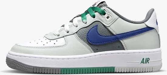 Nike Air Force 1 LV8 - Sneakers - Kinderen - Maat 35 - Light Silver/Wit/Smoke Grey/Deep Royal Blue