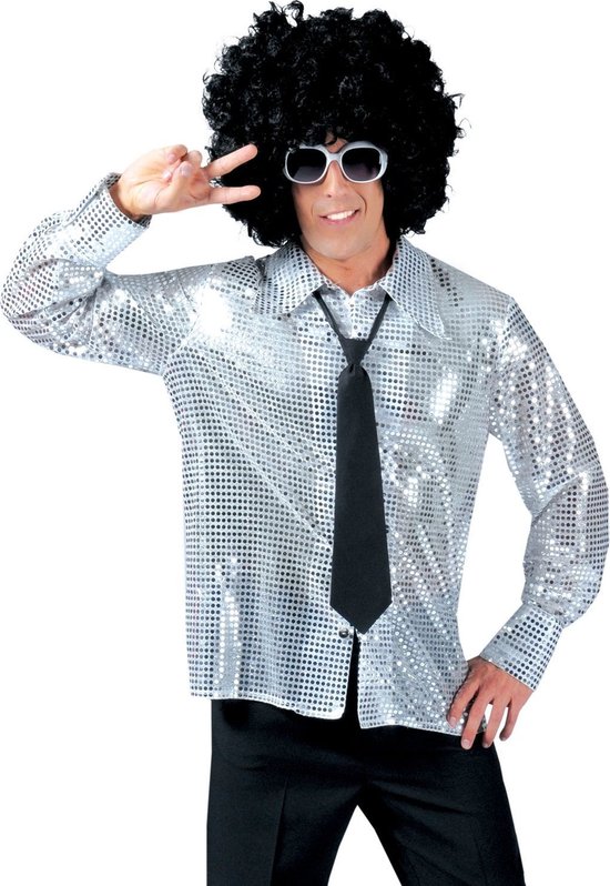 Disco overhemd zilver