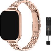 Innerlight® Narrow+ - Rose Goud - 38/40/41mm - Metalen bandje geschikt voor Apple Watch - Schakel Armband RVS - Stainless Steel Watch Band - Roestvrijstaal - Horlogeband - Geschikt als Apple watch bandje voor Series 1/2/3/4/5/6/SE/7/8/9