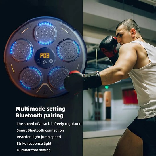 Machine de boxe musicale - PRUMYA - Cible murale Bluetooth - 1200 mAh