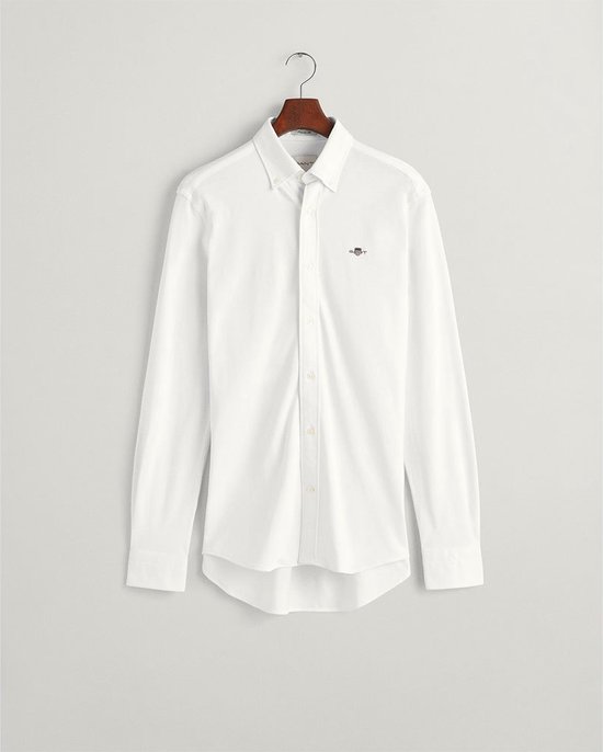 Gant Regular Pique Shirt Met Lange Mouwen Wit M Man