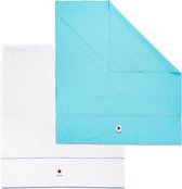 LIEF! - Couverture SET/2 - Garçons - 100% coton - Super doux - 2 couleurs - 80x100 cm - Bleu/Blanc