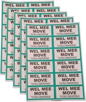 Ace Verpakkingen - Etiketten Stickers Wel Mee Groen Kader - 60 Etiketten - Labels - 100 × 47mm - Zonder lijmresten - Geschikt voor school/kantoor/verhuizen