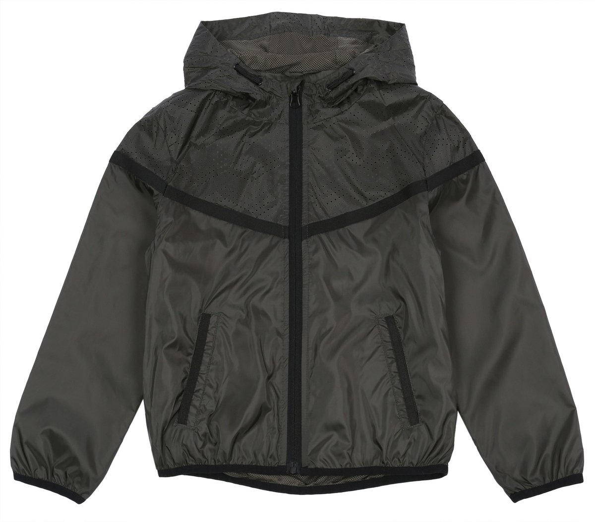 Khaki, lichtgewicht jack/ windjack