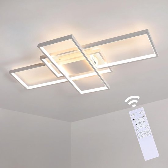 Led-plafondlamp met afstandsbediening, dimbaar, modern, lichtkleur en helderheid is instelbaar, grote hanglamp voor woonkamer, slaapkamer, eetkamer, keuken, acryl met metalen frame, 6 koppen Led-plafondlamp met afstandsbediening, dimbaar, modern, lichtkleur en helderheid is instelbaar, grote hanglamp voor woonkamer, slaapkamer, eetkamer, keuken, acryl met metalen frame, 6 koppen