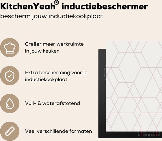 KitchenYeah® Inductie beschermer 81x52 cm - Mozaïek - Design - Geometrie - Kookplaataccessoires - Afdekplaat voor kookplaat - Inductiebeschermer - Inductiemat - Inductieplaat mat