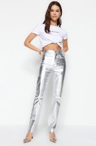 Trendyol TWOSS23JE00243 Volwassenen Vrouwen Jeans - Zilver - 42