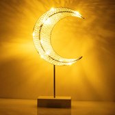"Ramadan Decoratieve Tafellamp: Warmwitte Maanlamp met Wikkeldraad - Sfeervolle Beddecoratie voor Woonkamer en Slaapkamer"