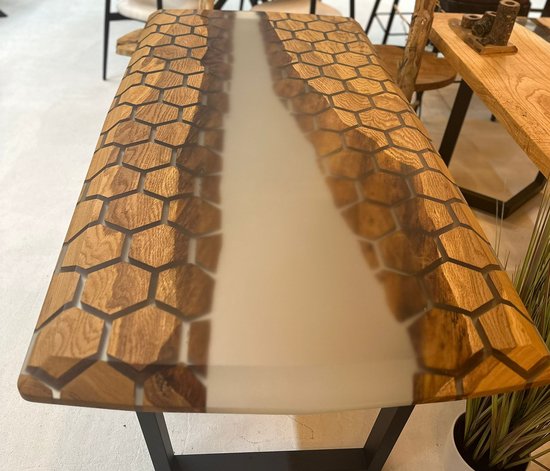 Arka Woods - Epoxy en eikenhout eettafel - Beyonce