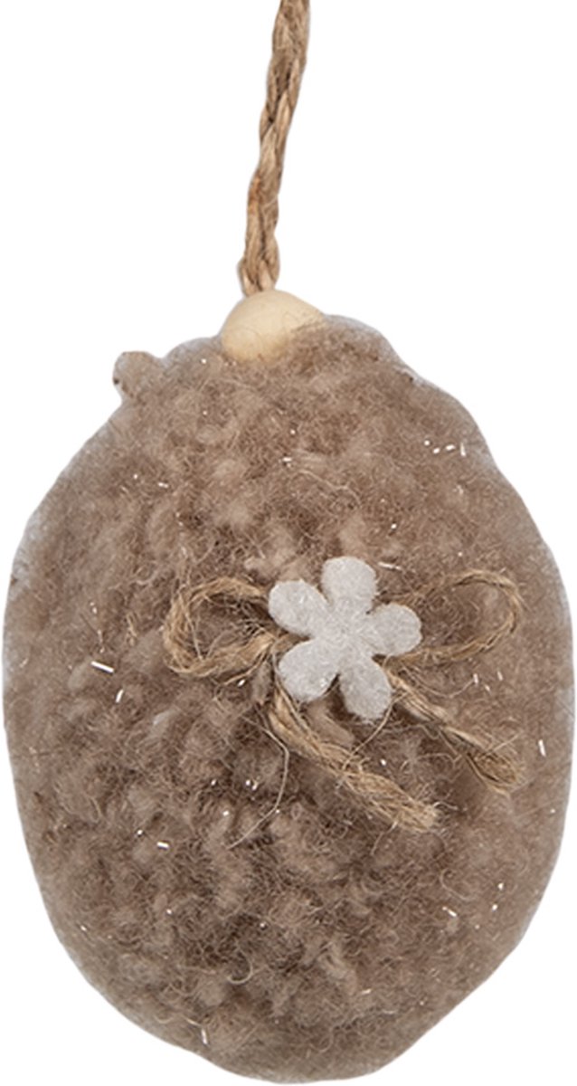 Clayre & Eef Paashanger Ei 7 cm Bruin Synthetisch