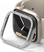 Ringke Bezel Styling voor de Apple Watch Series 7 / 8 / 9 - 41 mm - Hairline Bolts Silver