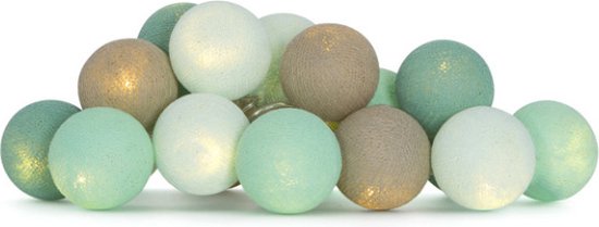 Cotton Ball Lights - Indoor lichtslinger - Mint - 20 lampjes van Cotton Ball Lights — afbeelding 2