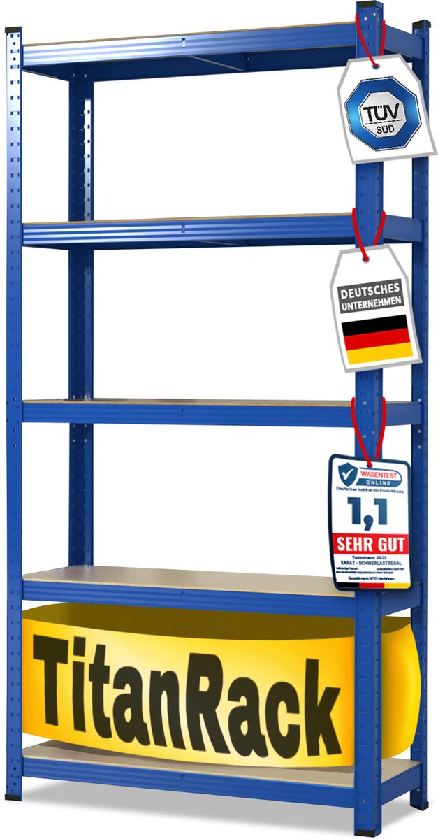 karatcommercial Stellingkast - Opbergrek - Grizzly - Blauw - 220 x 120 x 45 cm