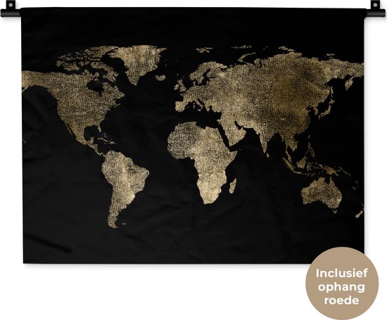Ulticool - Wereldkaart Wanddecoratie - Wandkleed - 200x150 cm - Groot wandtapijt - Poster Versiering - Decoratie – Kleed – Doek - Schilderij
