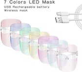 Draadloze Oplaadbare 7 Kleuren LED-behandeling Huidverstrakking Gezichtsmassage Huidverzorging LED-masker Vrouwen Schoonheidsmaskerabsorptie