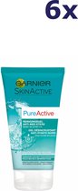 Garnier PureActive Reinigingsgel Anti-Eters voor een Gemengde Huid - Tegen mee-eters & verstopte poriën - 6 x 150 ml - Voordeelverpakking