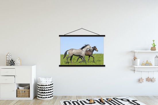 Affiche textielposter cheval marron et gris 120x80 cm