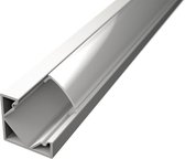 Profilé de bande LED - Velvalux Profi - Aluminium Wit - 1 mètre - 18,5x18,5 mm - Profilé d'angle