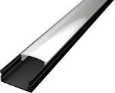 Profilé de Bande LED - Velvalux Profi - Aluminium Zwart - 1 Mètre - 17,4x7mm - Opbouw