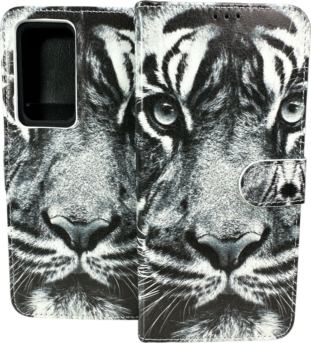 Portemonnee Book Case Hoesje Geschikt voor: Samsung Galaxy A73 5G - Tiger Print