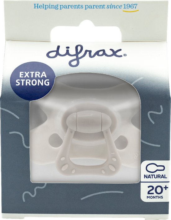 Difrax Fopspeen Natural 20+ mnd Grijs van Difrax — afbeelding 2