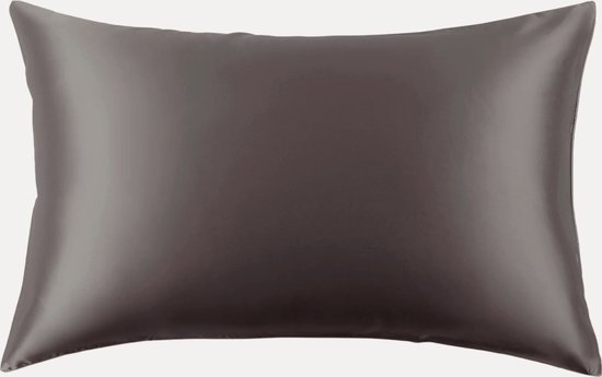 Silkmood zijden kussensloop, 100% zijde 19 momme (400 draadtelling), 40x60cm, donkergrijs