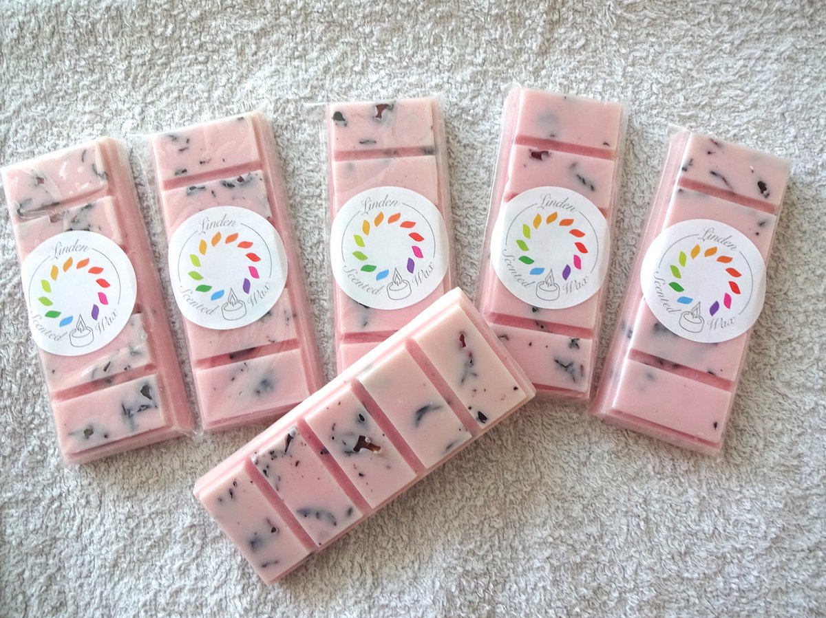 Waxmelts ROSE JAM waxmelt parfum geur - Linden - handgemaakt - 100% sojawax - aromatic - voor geurbrander - huisparfum -