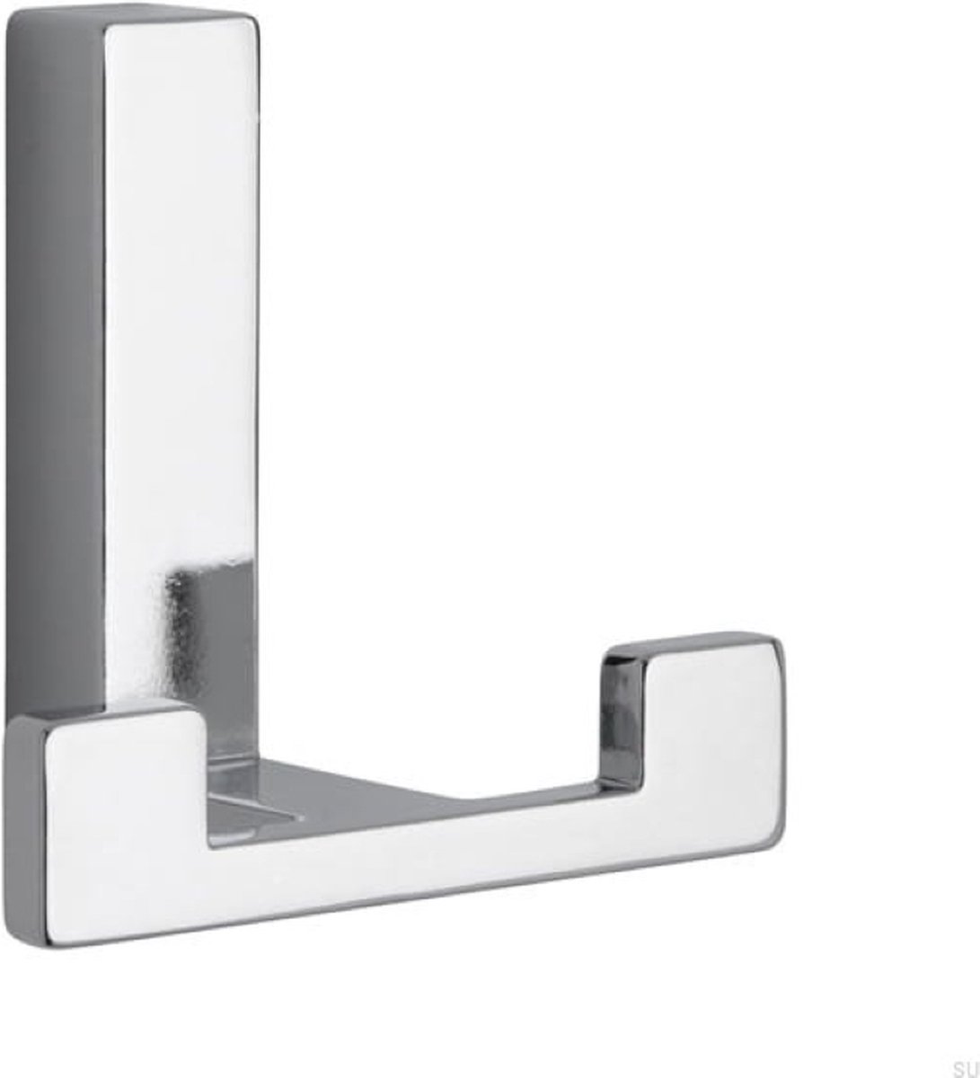 Siro kapstokhaak - Dubbel - 70 x 40 mm - Blinde montage - Polished chrome