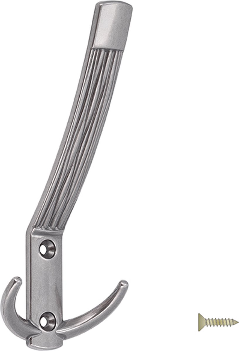 Siro kapstokhaak - Antiek - 148 x 60 x 66 mm - Oud zilver