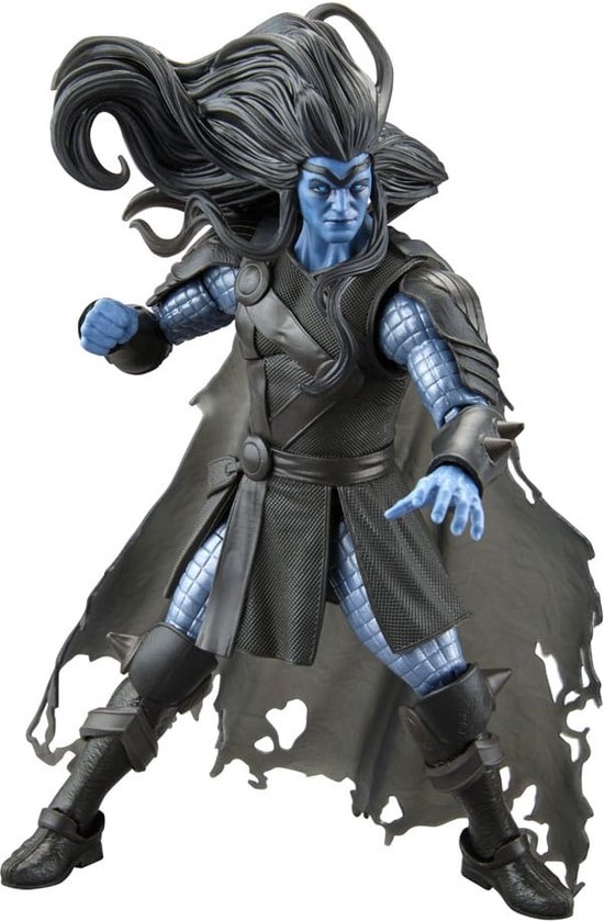 Black Winter (Thor) figuur met blauwe huid, zwart pantser en grijze mantel.