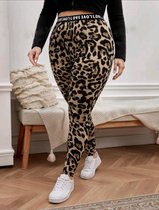 Sexy corrigerende legging met veel stretch leopard design plus size 4XL eu 50/52